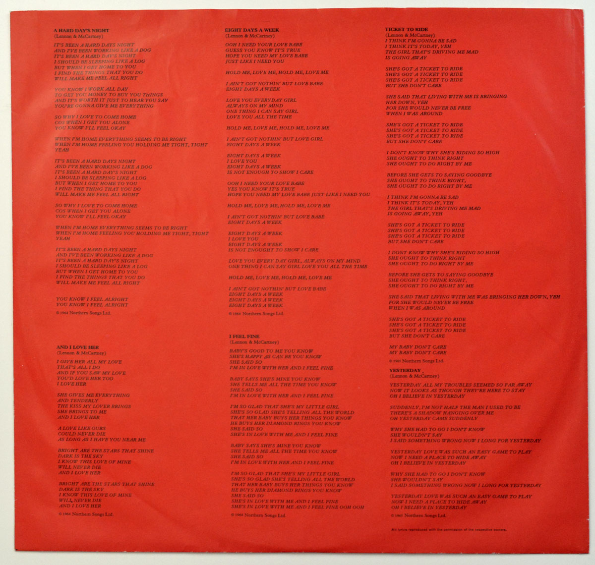 High Resolution Photo BEATLES 1962-1966 2LP 